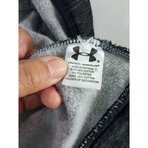 Under Armour Hoodie Womens Medium M Heathered Charcoal Gray Semi Fitted Full Zip - Picture 7 of 10